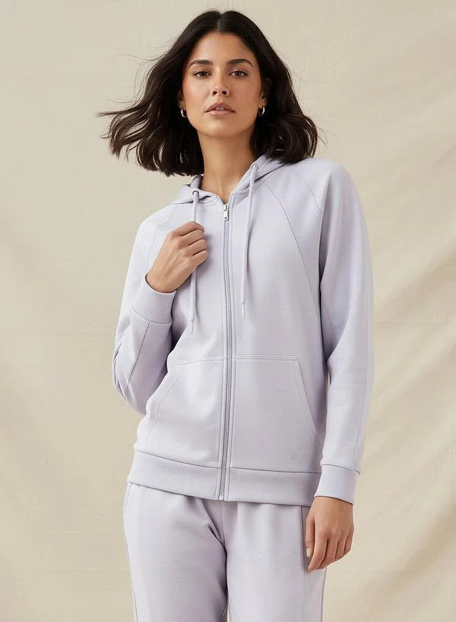 Active Women Kangaroo Pockets Hooded Jacket